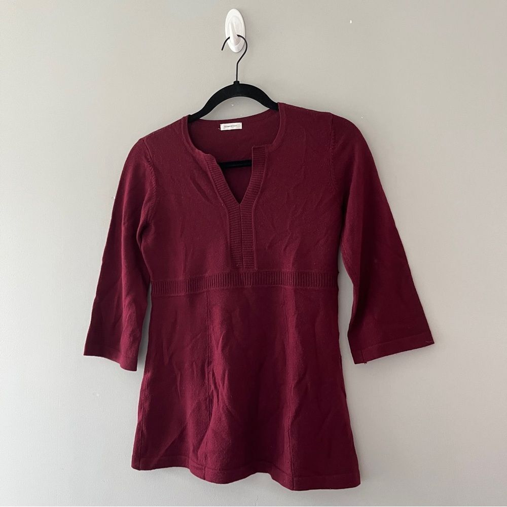 Semantiks Maroon Wool Knit Blouse